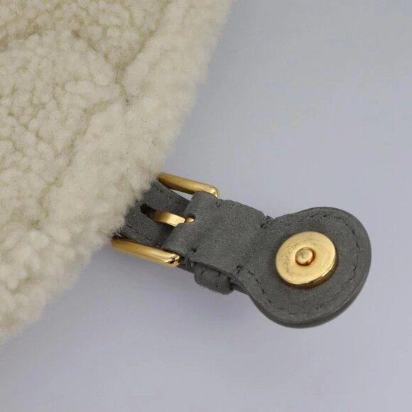 Christian Dior Shoulder Bag Suede Gray Gold Auth PP357AV - Picture 12 of 16